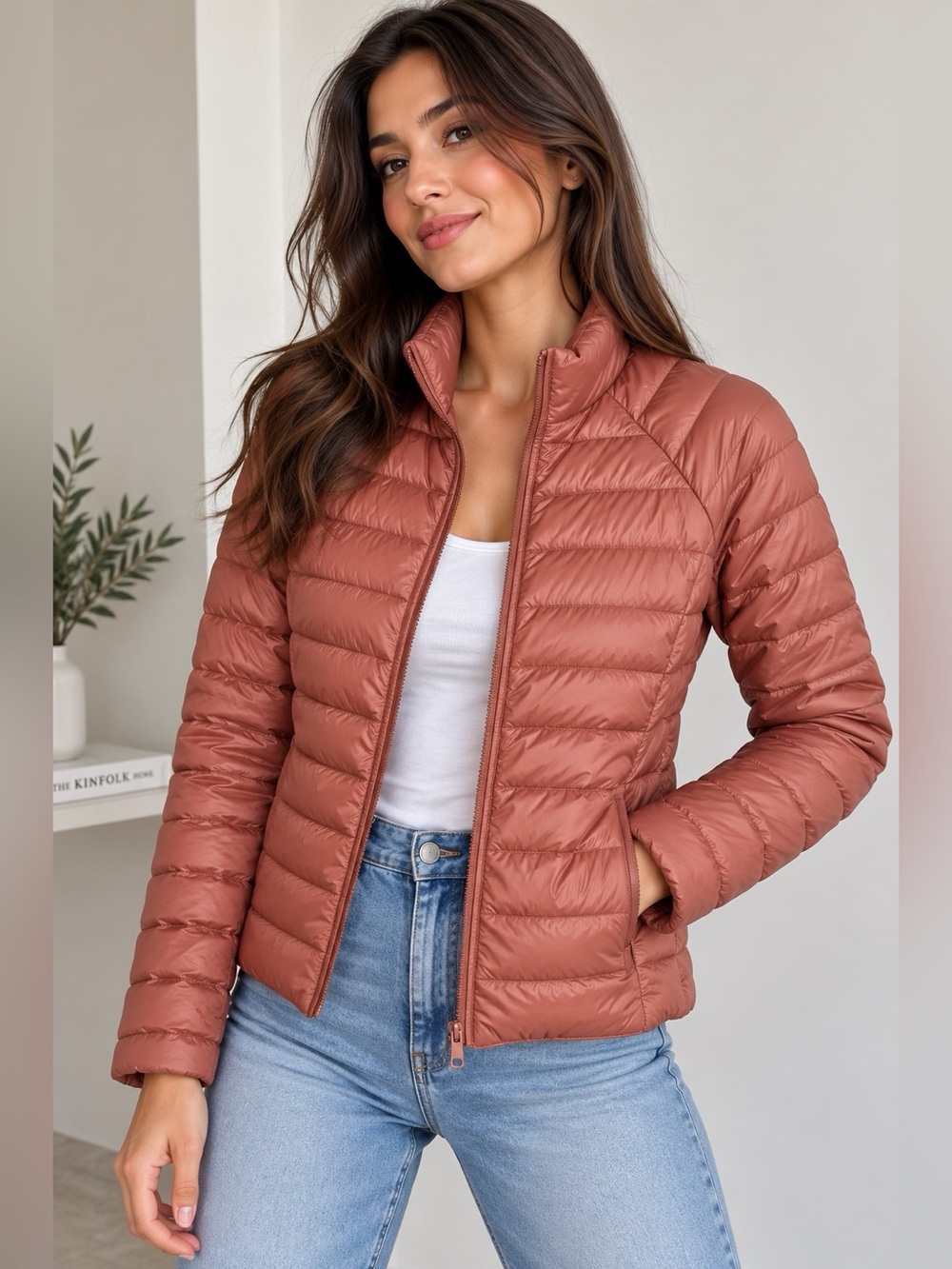 Club Beymen Coral Lightweight Quilted Puffer Jacket Size S